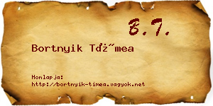 Bortnyik Tímea névjegykártya